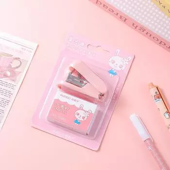 1Pc Morandi color mini stapler student cute small stapler office supplies hand-held stapler set