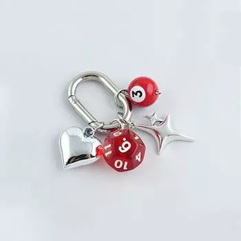 1PC Multi Side Dice Keychain Jewelry Hanging Shaped Dice Bag Hanging Pendant Acrylic Small Gifts Sieve Keychain Satchel Pendant 12 Side