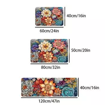 1PC multicolored kitchen living room carpet mat doormat waterproof non-slip carpet, can wash home decoration strip carpet mat 400MMx600MM