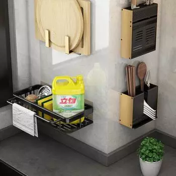 1Pc Multifunctional Sponge Rack Drainer Kitchen Shelf Sink Rag Holder Bathroom Rack Dishwashing Detergent Dishcloth Organizer