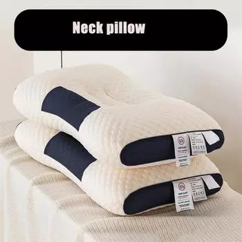 1pc Neck Protection Pillow SPA Massage Non Collapsible Knitted Cotton Pillow Core Adult Pair Hotel Accommodation household 31x41x10cm
