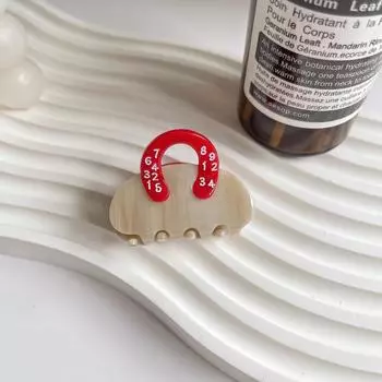 1pc New Acetate Number Claw Clip Minority Personalized Design Handbag Hair Clip Shark Clip