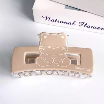 1pc New animal kitten square big hair grab, high-end cute girl, shark clip on the back of the head, vinegar clip hair grab