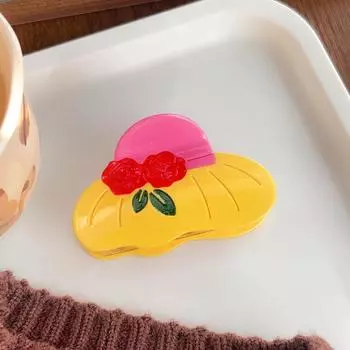 1pc New Creative Cute Cowboy Hat Hawaiian Hat Acetic Acid Grab Clip Women s Back of Head Disc Hair Shark Clip Hairclip