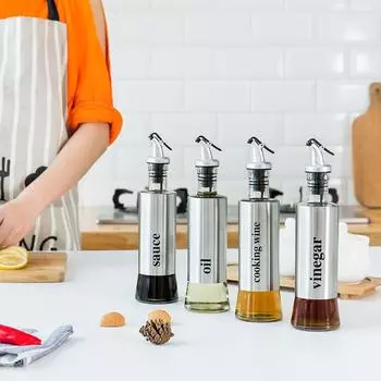1PC New Creative Leak-Proof Text Tip Household Kitchen Stainless Steel Seasoning Bottle