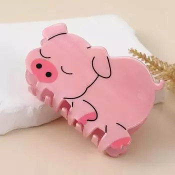 1pc New Cute Animal Acrylic Printing Pig Panda Gripper Sweet Girl Wind Disc Hair Shark Clip Hair