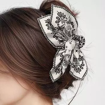 1pc New double-sided cashew flower love grabbing clip bow hair clip summer vacation shark clip fashionable ponytail clip