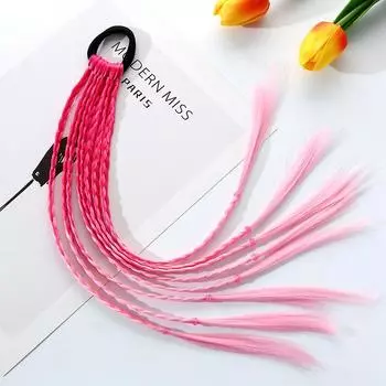 1PC New Girls Colorful Wigs Ponytail Kids Hair Accessories Head Band Hair Ornament Headbands Rubber Bands Beauty Hair Bands