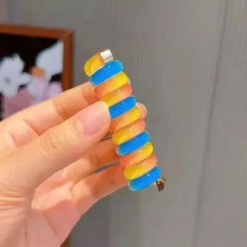 1PC New Lovely Embroidered Butterfly Elastic Spiral Hair Rope Head Rope Ponytail Hair Ring Rubber Band Headdress For Kids