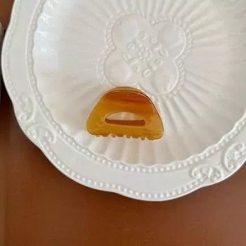 1pc New Medium sized French Gold Label Hair Clip with Ins Style Simple Hollow Half Round Hair Grip