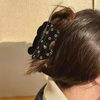 1pc New Running Rabbit Flower Diamond Hair Grab Cute Acetate Shark Grab Clip Hair Accessory