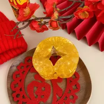 1pc New Year cartoon God of Wealth wallet, shark clip, Spring Festival accessories, hair clip, hair accessories