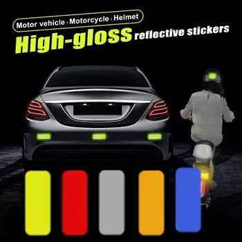 1PC NEWCar Bumper Reflective Stickers Reflective Warning Sticker Reflector Tape Decals Motorcycle Stickers Secure M3U4