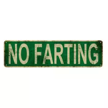 1pc, No Farting Metal Sign (16x4 inches/40cm*10cm), Vintage Plaque Decorative Wall Art, Wall Decor, Room Decor, Home Decor чёрный
