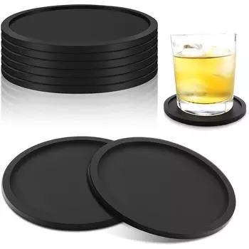 1pc Non-slip Silicone Drinking Coaster Holder Cup Mat Pad Table Placemats Nonslip Coffeee Kitchen Accessories 10cm