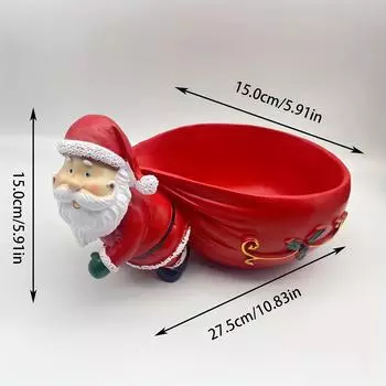 1pc of Santa Claus Fruit Plate, a Small Decorative Item for Home Entrance Shoe Cabinet Storage, Resin Decoration for Living Room And Bedroom Santa Claus Pull Bag