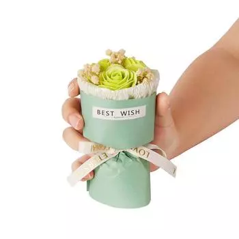 1PC Ornament Festival Bouquet Thanksgiving Rose Soap Flower Birthday Gift Wedding Mini Home Decor Artificial Flower New Year светло-зеленый