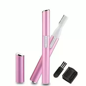 1PC Painless Precision Обновите свой триммер для бровей с помощью быстрой электробритвы для носа, ушей и многого другого розовый