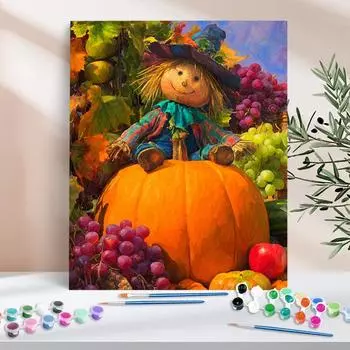 1pc Painting On Numbers Pumpkin Scarecrow Halloween Gift Art On Canvas Hand Painted Painting Acrylic Paint Kits 40x50cm/16x20inch Without Frame 40x50cm NO Frame