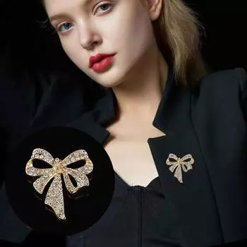 1PC Pearl Diamonds Hollow Fixed Buckle Корейские темпераментные броши Универсальные модели Сплавный бант Advanced Sense Multi-Style