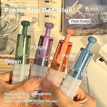 1 шт. клейкая лента в виде ручки Push Point с высоким внешним видом и вязкостью, сменный сердечник, двухсторонняя A розовый