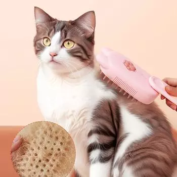 1pc Pet Spray Massage Combs, Hair Combs,Sprays Water to Remove Floating Fur, Portable Cat Hair Combs with Rotating Handle бежевый