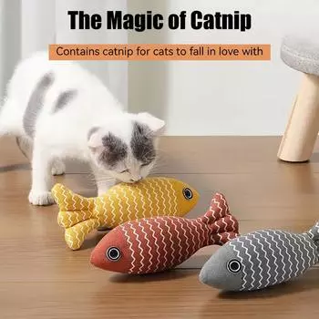 1pc Pet Toys Cat Chew Toys Linen Fish Pillow Chew Training Toy Simulation Fish Puppet Pet Supplies cat toys pet toys красный