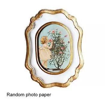 1Pc Photo Frame European Style Desktop Ornaments Originality Golden Vintage Arrange The Table Wall Hanging Resin