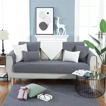 1PC Plaid Cotton Sofa Cover European Style Soft Slip Resistant Slipcover Seat Couch Cover Sofa Towel For Living Room Decortion 70X70