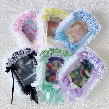 1Pc Plastic Transparent Card Holder Sweet Handmade Card Holder Travel Memorial Lace Card Holder Graduation Multicolor