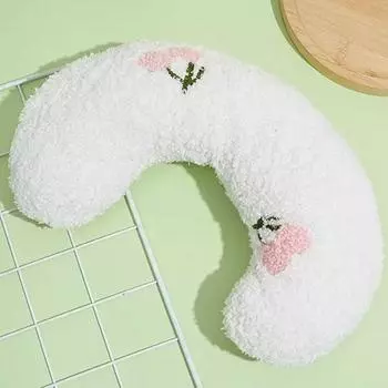 1pc Plush Pet U-Shaped Neck Pillow, Soft And Fluffy Cat Pillow, Suitable For Deep Sleep And Neck Protection Of Pets