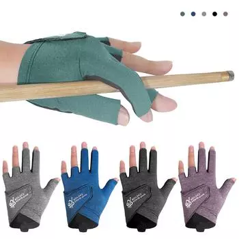 1PC Professional Billiards Gloves With Anti-Slip Pads Breathable And Sweat-Wicking Snooker Gloves Self-Adhesive Cloth Fixed For Left Hand M зелёный