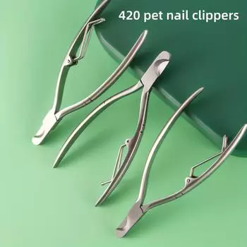 1Pc Professional Stainless Steel Pet Nail Clippers, Crescent Cut With Safety Blood Line Stop,Cat and Dog Grooming Tools