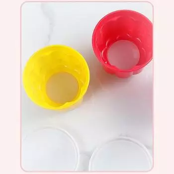 1PC Pudding Mould Plastic Bakeware Reusable DIY Jelly Pudding Cake Mold with Lid Baking Tool жёлтый