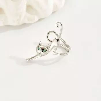 1PC Punk Cat Ear Cuffs Gothic Silver Kitty Ear Clip Trendy Gold Cat Earrings Boy Gold-Style B