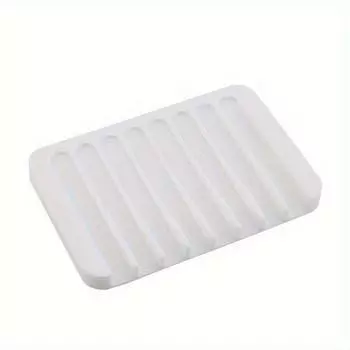 1Pc Quality Silicone Self-draining Soap Box - Stylish Solid Color for Showers Bathrooms Kitchens