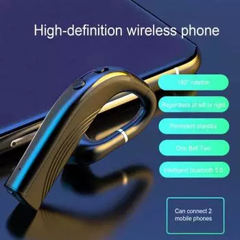 1Pc RD02 Wireless Bluetooth-compatible 5.0 Ear Hook Earphone Rechargeable Stereo Earbud синий