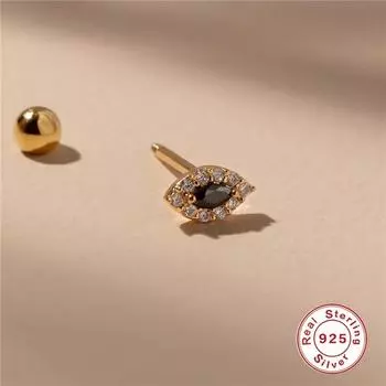 1pc Real Silver 925 Earring Trend Earrings For Women Devil Eyes Stud Earrings Pendientes For Wedding Party Gift