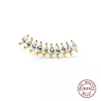 1 шт. Серьги из настоящего серебра 925 пробы, трендовые серьги для женщин, серьги-гвоздики с бриллиантами в форме конского глаза, ювелирные изделия для свадебного подарка