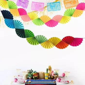 1Pc Red Background Hanging Wedding Valentine s Day Paper Fans New Year Party Flower Shape Ceiling Garland Decorations