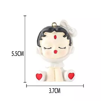 1Pc Resin Painted Cute Sleep Doll Keychain Skullpanda Temperature Series Figure Ornament Decoration Toy Collection Birthday Gift