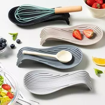 1Pc Resistant Silicone Insulation Spoon Rest Heat Placemat Drink Glass Coaster Tray Spoon Pad Eat Pot Holder Kitchen Accessories 1Pc серый