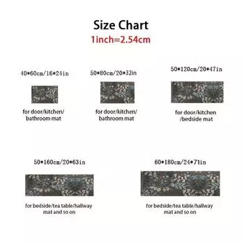 1PC retro plant foliage kitchen carpet mat doormat absorbent carpet, home decoration strip carpet mat 400MMx600MM коричневый