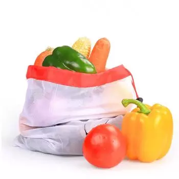 1Pc Reusable Washable Mesh Bag for Grocery Shopping Fruit Vegetable Toys Sundries Organizer Storage Bag 30x20cm
