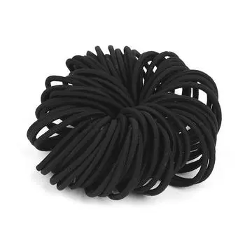 1pc Rubber Stretchable Nylon Elastic Ponytail Holder Black Headband Headwear Hair Bands 5pc