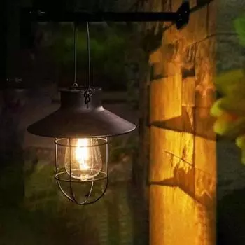 1PC Садовый Солнечный Фонарь Прочный IP65 Водонепроницаемый с Датчиком Света Солнечный Подвесной Светильник Садовый Фонарь на Солнечной Батарее с Крюком Солнечный Подвесной Светильник