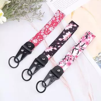 1 шт. брелок для ключей с изображением сакуры, подвесной ремень с цветущей вишней, металлический держатель для ключей, брелок для ключей от автомобиля и мотоцикла, аксессуары для подарка