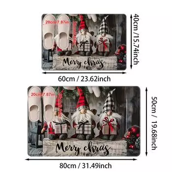 1 шт. Подарочный коврик для ванной в виде Санта-Клауса, Рождественский декор, дверные коврики, подходящие для ванной комнаты, кухни, гостиной, домашнего декора 40x60cm серый
