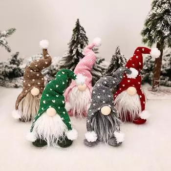 1pc Santa Faceless Doll Christmas Decorations 2024 Merry Christmas Ornament Xmas Gifts Faceless Doll Toys Happy New Year 2025 серый