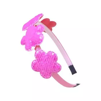 1PC Sequin Flower Headbands Kids Plastic Teeth Hairbands Floral Headband Children Girls Hair Aceessories